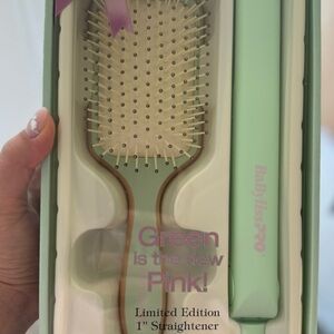 BaByliss Pink Hair Straightener and Brush Set limited edition professional